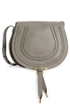 Chloé Medium Marcie Leather Crossbody Bag In Cashmere Grey Gold Hardware