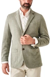 Faherty Inlet Knit Blazer In Olive Brush Melange