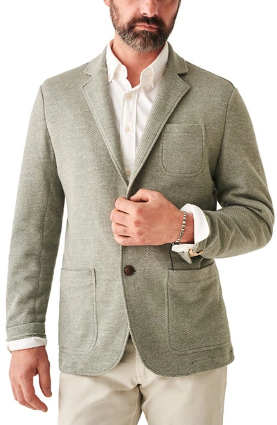 Faherty Inlet Knit Blazer In Olive Brush Melange