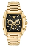 Versace Men's Swiss Chronograph Dominus Gold Ion Plated Bracelet Watch 42x50mm In Ip Yellow Gold