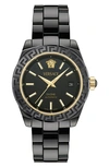 Versace Women's Swiss Automatic Dv One Black Ceramic Bracelet Watch 40mm In Pnul