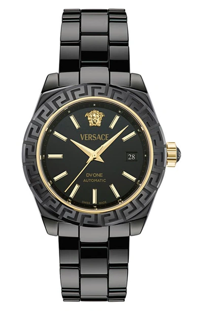 Versace Women's Swiss Automatic Dv One Black Ceramic Bracelet Watch 40mm