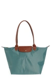 Longchamp Le Pliage Large Nylon Shoulder Tote Bag In Cypress