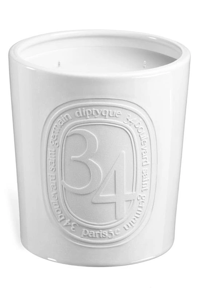 Diptyque 34 Boulevard Saint Germain Extra Large Candle 1500 G In White