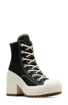Converse Chuck 70 De Luxe Block Heel Sneaker In Black/ Egret/ Egret