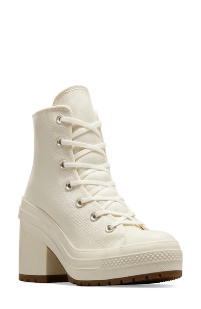 Converse Chuck 70 De Luxe Block Heel Trainer In Egret