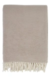 Pom Pom At Home Billie Fringe Cotton Throw Blanket In Beige