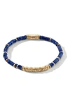 John Hardy 14k Yellow Gold Heishi Lapis Lazuli Bracelet In Blue