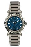 Versace Men's Greca Glam Ip Gunmetal Bracelet Watch, 40mm