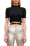 MAJE MOSEA TIE WAIST CROP TOP