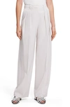 THEORY NEW T DOUBLE PLEATED STRETCH WOOL PANTS