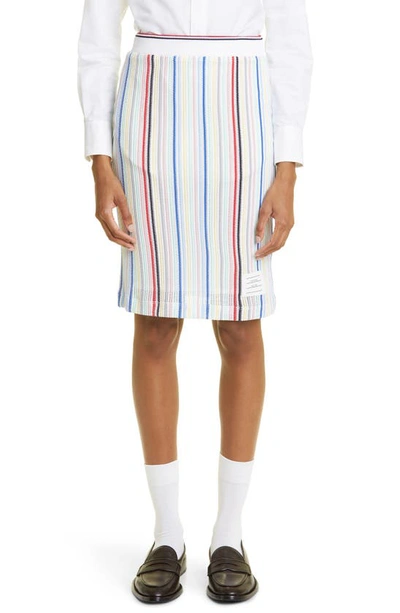 Thom Browne Striped Straight Skirt In Multicolor