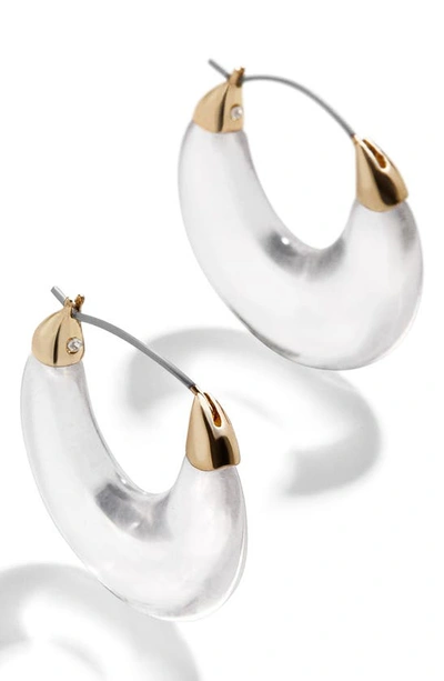 Baublebar Tia Color Huggie Hoop Earrings In Gold Tone In Clear