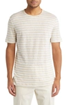 HUGO BOSS TIBURT STRIPE LINEN T-SHIRT