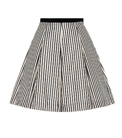 Moncler Striped Pleated A-line Skirt, Navy In Multicoloured