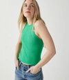 Michael Stars Pina Ribbed Halter Tank In Pomodoro