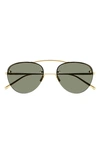 Saint Laurent 59mm Tinted Navigator Sunglasses In Gold
