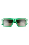 Bottega Veneta Men's New Entry 55mm Square Acetate Sunglasses In Green