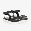 DKNY DKNY GIRLS BLACK & WHITE FAUX LEATHER SANDALS