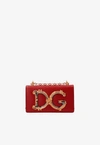 Dolce & Gabbana Dg Girls Calfskin Chain Phone Bag In Red