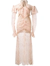 ALESSANDRA RICH LONG-SLEEVE LACE GOWN,FAB1080NU12051382