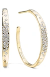 Ippolita 18k Yellow Gold Stardurst Small Crinkle Hoop Earrings With Diamonds