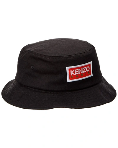 Kenzo Logo Patch Bucket Hat In Black