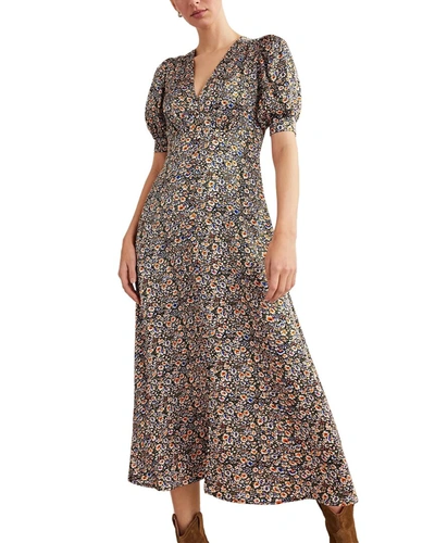 Boden Satin Midi Tea Dress In Multi | ModeSens