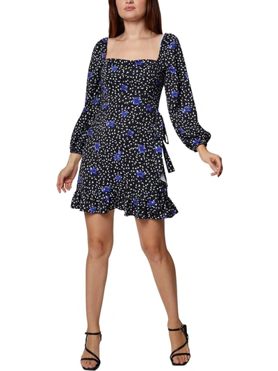 Bcbgeneration Womens Floral Square Neck Mini Dress In Multi