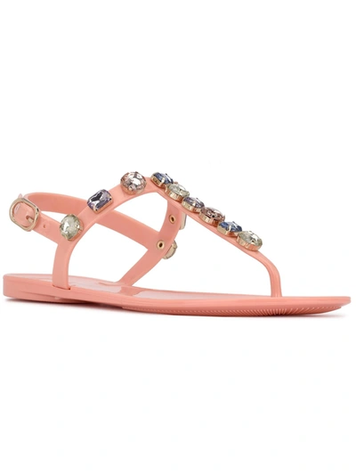 Nine West Juniper Womens Slingback Thong Jelly Sandals In Pink