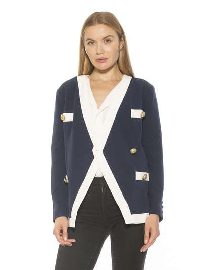 Alexia Admor Emele Oversized Contrast Blazer In Blue