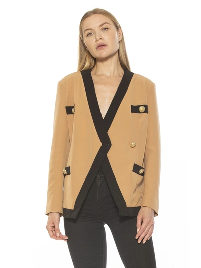 Alexia Admor Emele Oversized Contrast Blazer In Brown