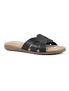 Cliffs By White Mountain Fortunate Womens Arch Support Slip On Slide Sandals In Black Burnished Smooth