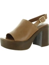 STEVE MADDEN BUFFET WOMENS LEATHER SLINGBACK PLATFORM HEELS