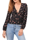 1.STATE WOMENS FLORAL PRINT V-NECK PULLOVER TOP