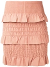 DROME RUFFLED FITTED SKIRT,DPD1528D98912072974