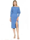 Alexia Admor Emily One-shoulder Midi Dress In Blue