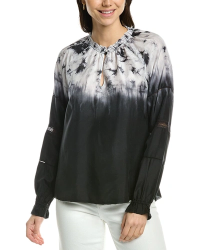 Go By Go Silk Go> By Gosilk Attention To Detail Silk Peasant Top In Black