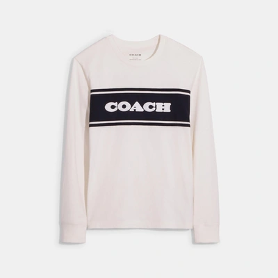 Coach Outlet Sporty Coach Long Sleeve Shirt In White