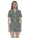 Alexia Admor Justina Tweed High Waist Shorts In Black Tweed