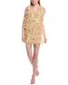 Max Mara Priamo Feather-embellished Tulle Mini Dress In Beige
