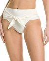 Weworewhat Riviera High-rise Tied Bikini Bottom In White