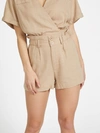 GUESS FACTORY HARLY LINEN-BLEND PAPERBAG SHORTS