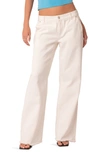 Edikted Dahlia Low Rise Fray Hem Straight Leg Jeans In White