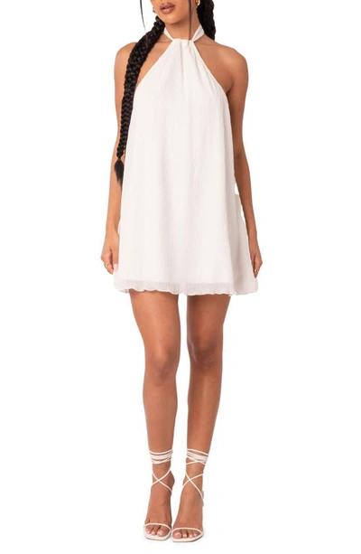 Edikted Palma Open Back Trapeze Dress In White