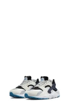 Nike Huarache Run Big Kids' Shoes In White/ Platinum/ Black/ Blue