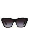 Burberry Arden 54mm Gradient Square Sunglasses In Black