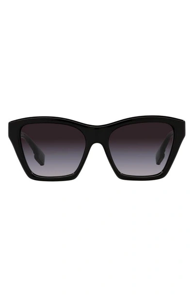 Burberry Arden 54mm Gradient Square Sunglasses In Black