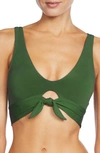 Robin Piccone Women's Ava Elongated Scoop Neck Bikini Top In Sage