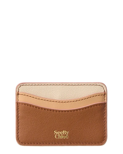 See By Chloé Leather Card Case In Brown